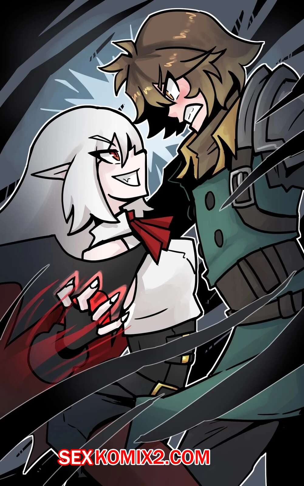 Порно комикс A fight between vampire and vampire hunter. Juztplay