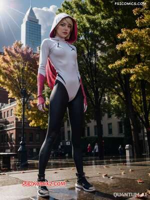 Порно комикс Emma Stone. Gwen Stacy. QuantumAI