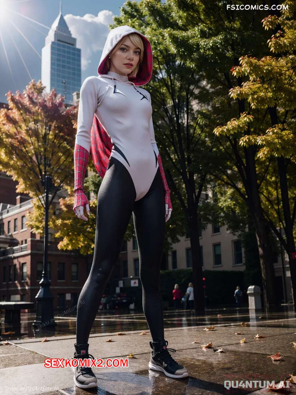 Порно комикс Emma Stone. Gwen Stacy. QuantumAI