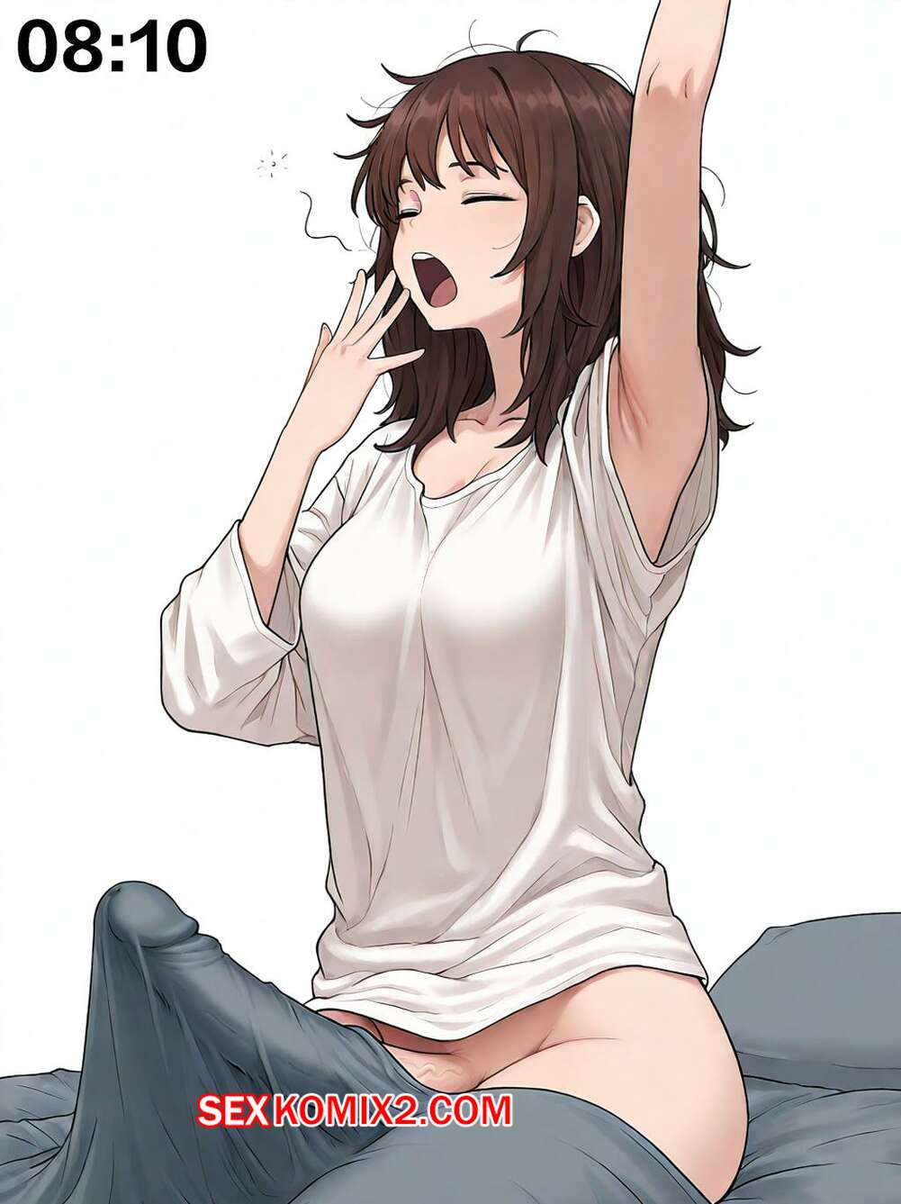 Office futanari Freeman relaxing after a long day