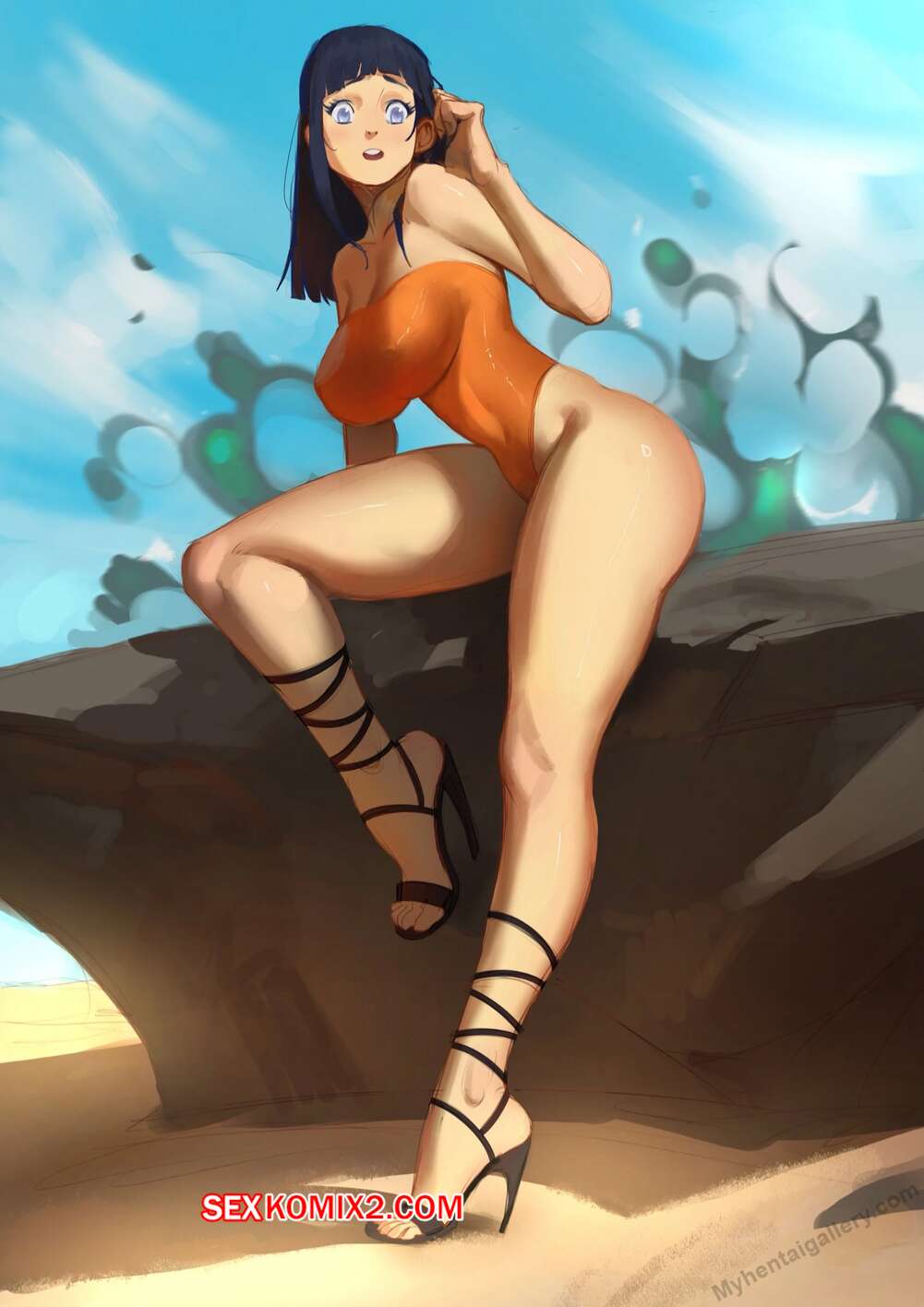Порно комикс Hinata at the Beach. Naruto. Succububell