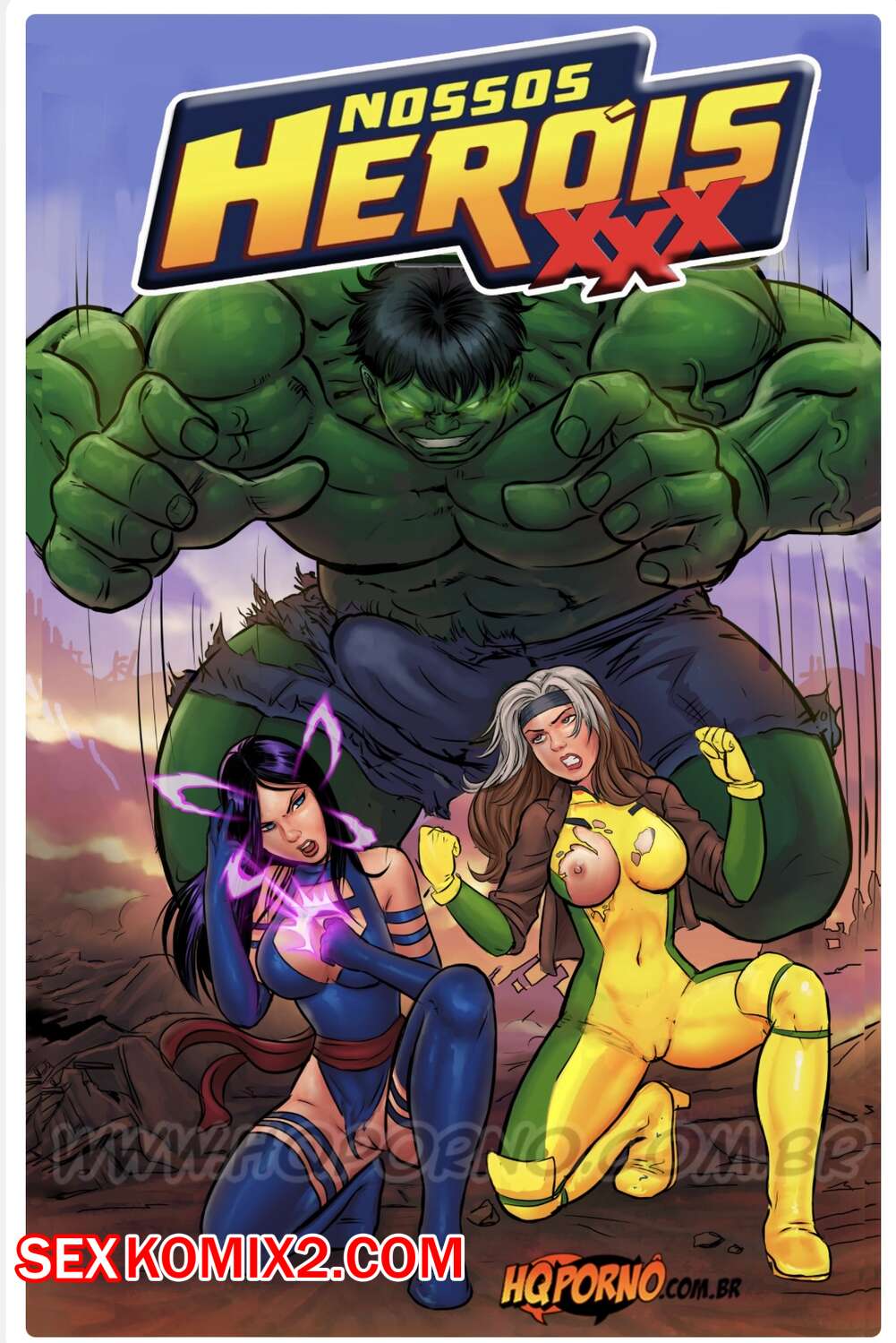 🍓 Порно комикс Марвел Халк трахает наших героинь Hulk Fode  
