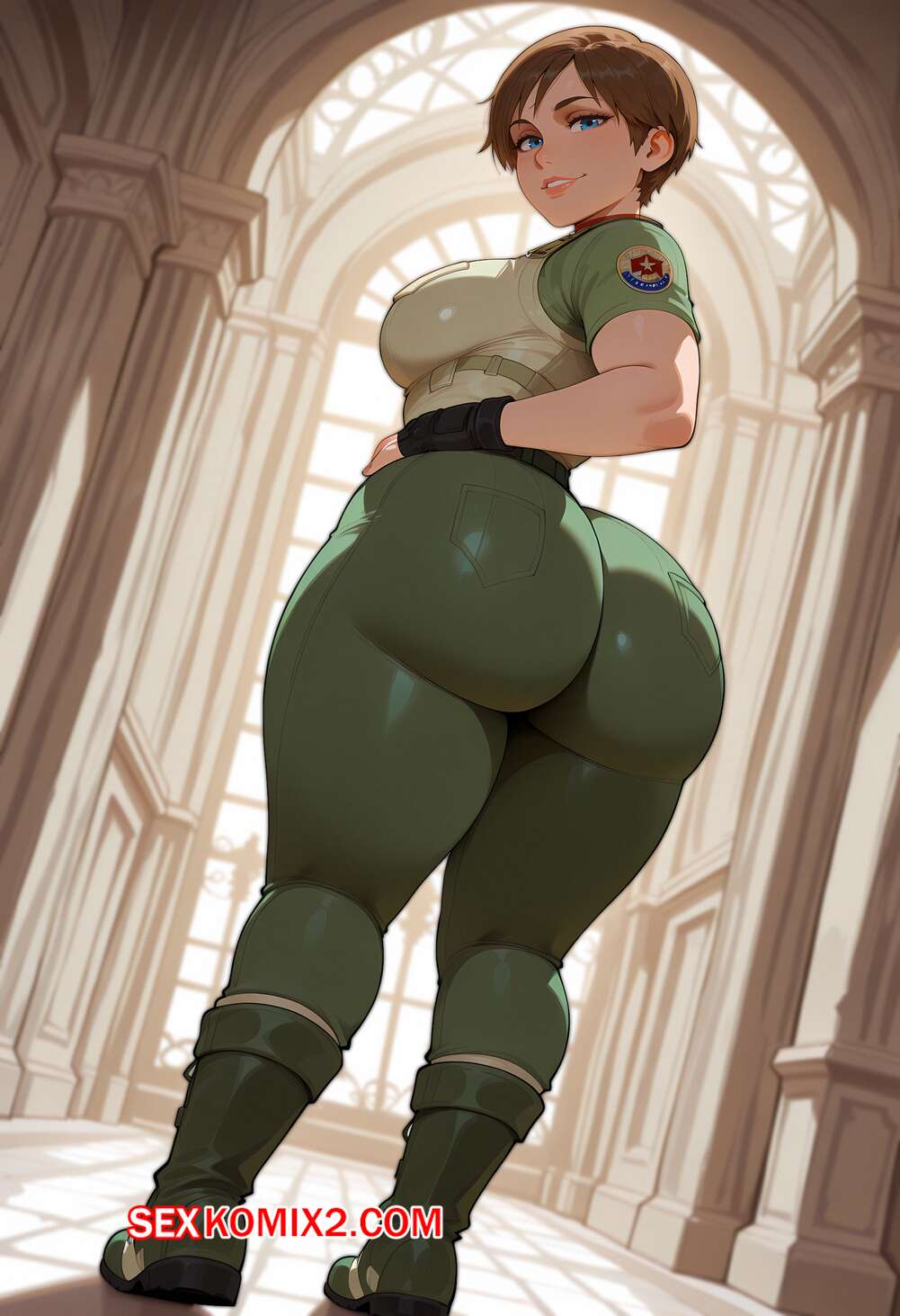 Порно комикс Rebecca Chambers x BBC. Floxin